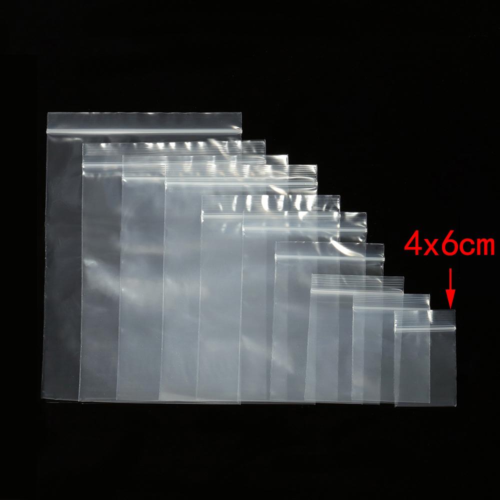

100pcs Transparent Self Sealing Zip Zipper Lock Plastic Bags 4*6/5*7/6*8/7*10cm Clear Ziplock Bags for Jewelry Packaging Bag