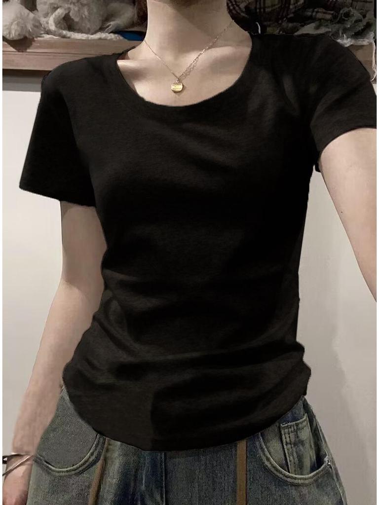 American Style Slim Fit Gray Long Sleeve Women's T-Shirt - Autumn/Winter Wear