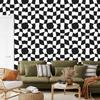 Casual Checkerboard Wallpaper, Graphite and White, for the Living Room and Bedroom, 50x1000