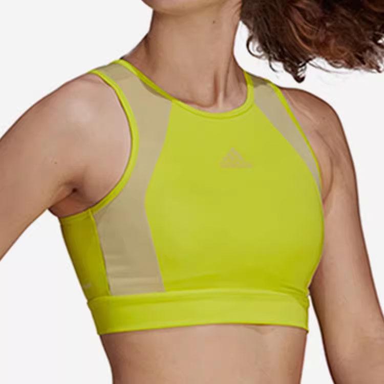 Adidas Fitness Casual Sports Vest Women Tops Fluorescent-Yellow GL4021