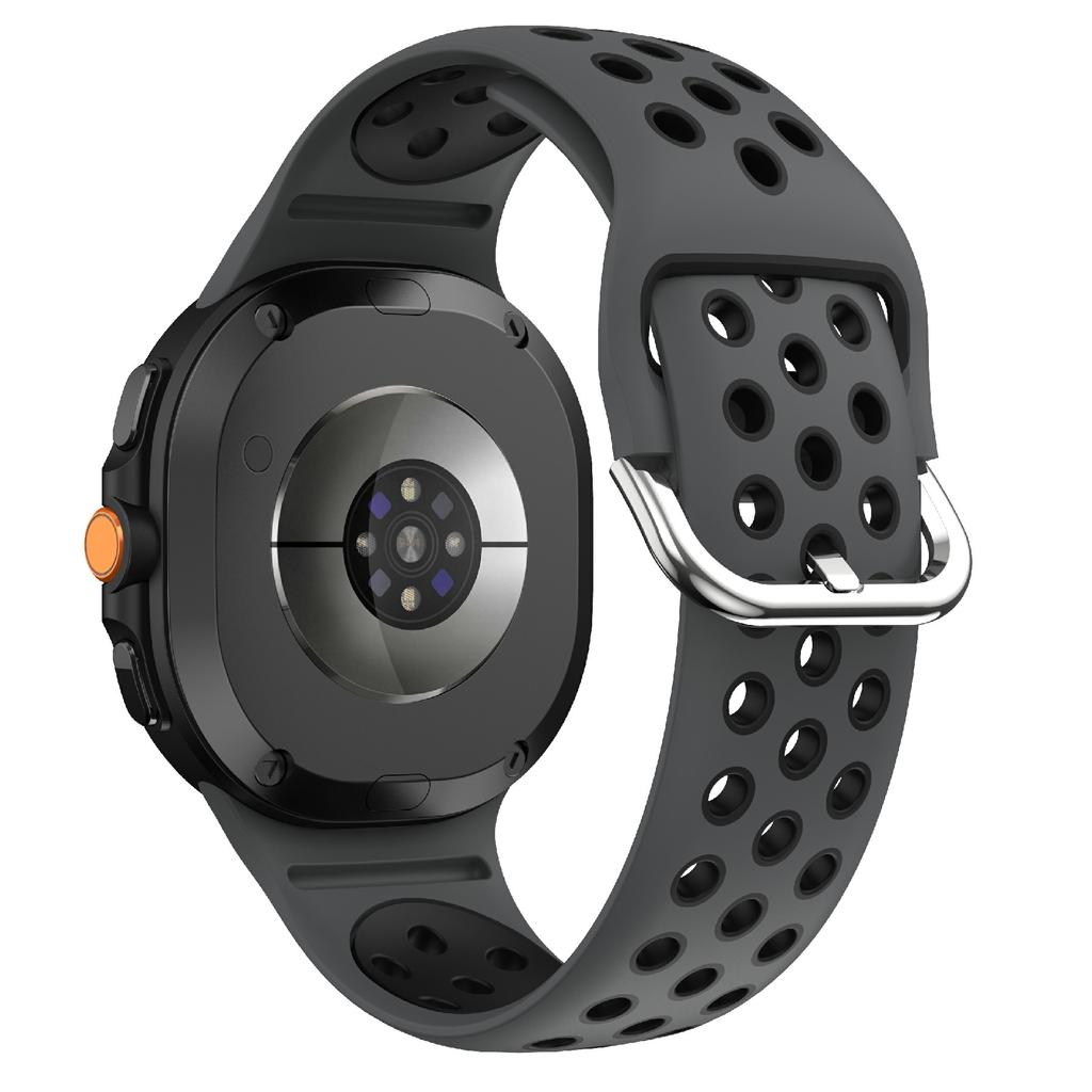 Multi-Hole Dual Color Silicone Strap for Samsung Galaxy Watch8 Classic 46mm/Watch8 40mm/44mm Breathable Watch Band