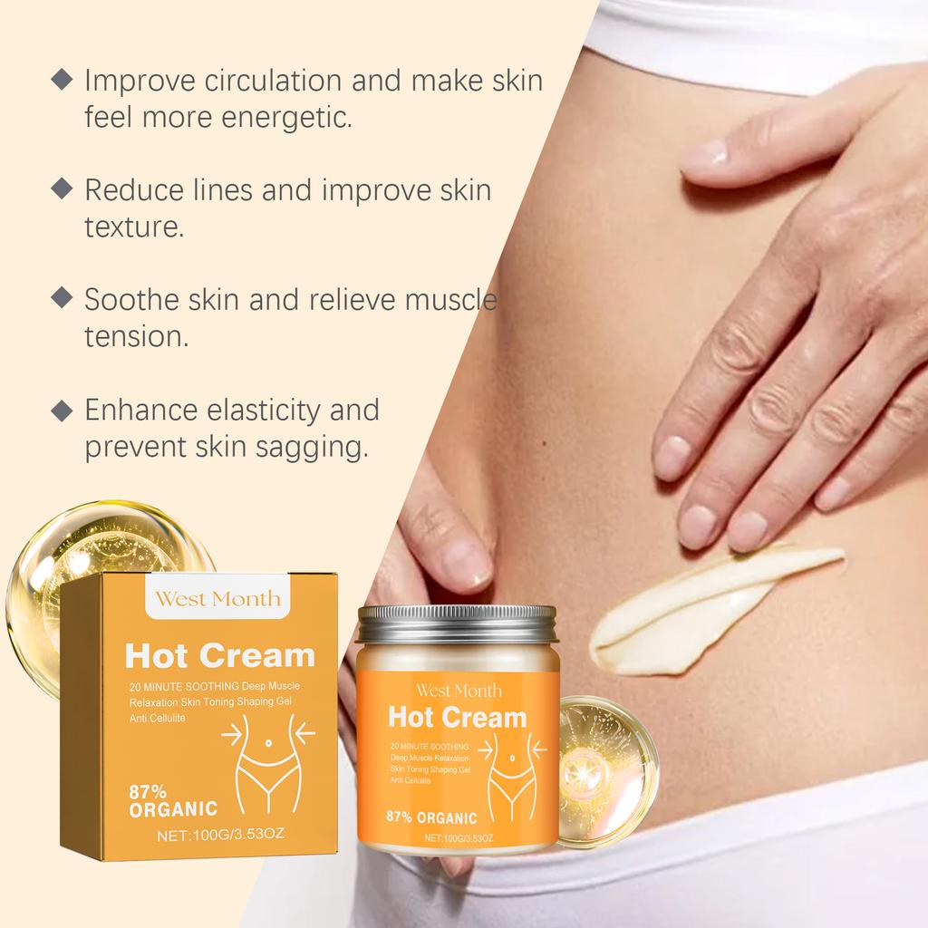 Crema Calda Massaggio Crema Rassodante Naturale e 87% Biologica Anti Cellulite Lozione Rassodante Brucia Grassi Massaggio Crema Dimagrante