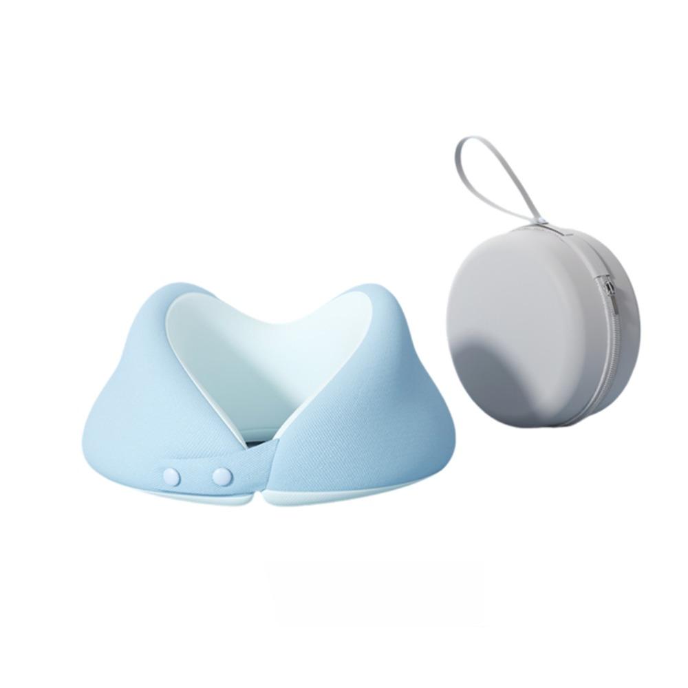 Portable Resilient Travel Neck Pillow Space-saving Removable U-shaped Pillow with Storage Box Soft Headrest Office