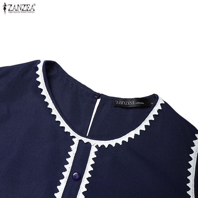 ZANZEA Women Casual Round Neck Loose Sleeveless Dress