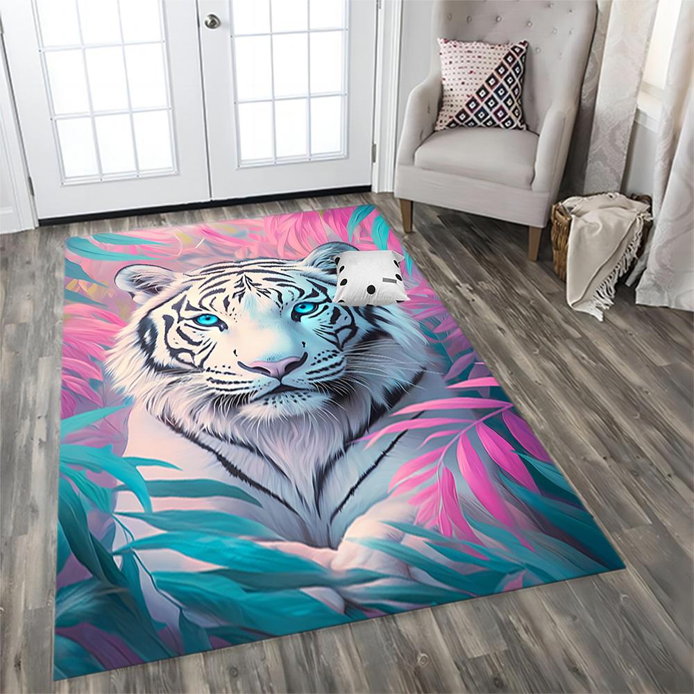 White Tiger Family for Living Room Rug, BedRoom Rug, Study Room Rug, Hallway Decoration, Perfect for Home Decoration or Holiday Gifts
