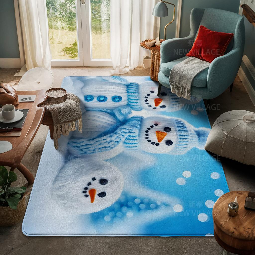 House Entrance Carpet Home Door Mat Living Room Bath Foot Bathroom Non-slip Water Absorption Rugs Bath Merry Christmas Winter