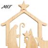 Decorazione da Tavolo Natalizia da Interno, Set Presepe in Legno da 13 Pezzi, Mini Statuine della Sacra Famiglia, Centrotavola Festivi per