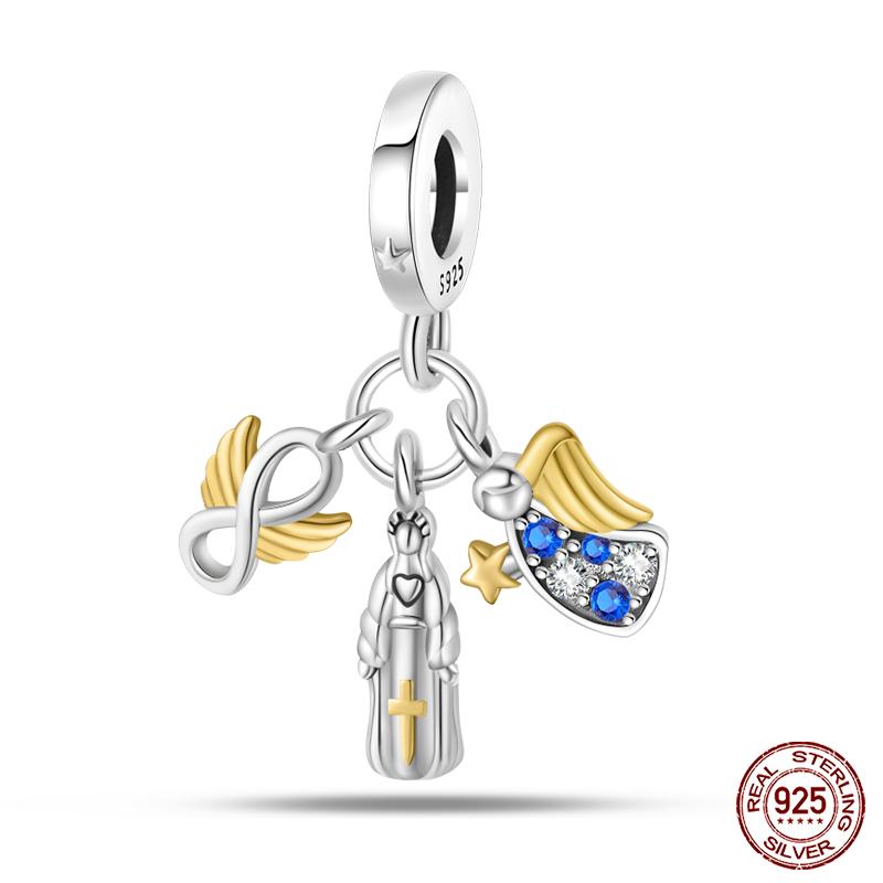 Copper Golden Series Star Moon Pyramid Sunflower Charms Beads Fit Qikaola Original Bracelet Luxury Diy Jewelry Gift