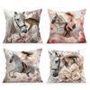 Equestrian Rose Cushion Pillowcase Printed Polyester 45x45cm Throw Pillowcover Decorative Sofa Cushion Pillowslip Home Decor