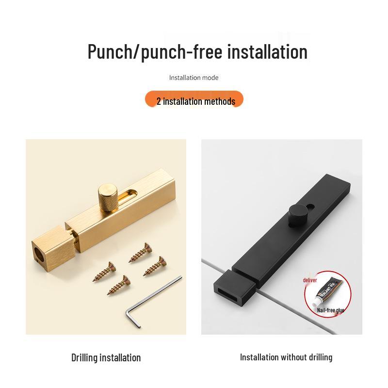 No-Drill Bathroom Door Latch: Simple Lock for Toilet & Sliding Doors