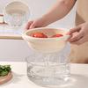 Double Layer Thiened Plastic Drain Basket Two in One Vegetable Waing Tray Multi Functional Fruit Draining Basin