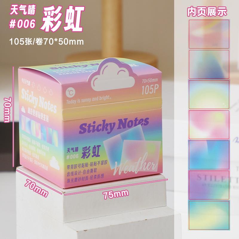 105Pcs/Set Creative Gradient Cloud Self-Stick Notes Large Capacity Tearable N Times Stickers DIY Journal Decoration Memo Pad