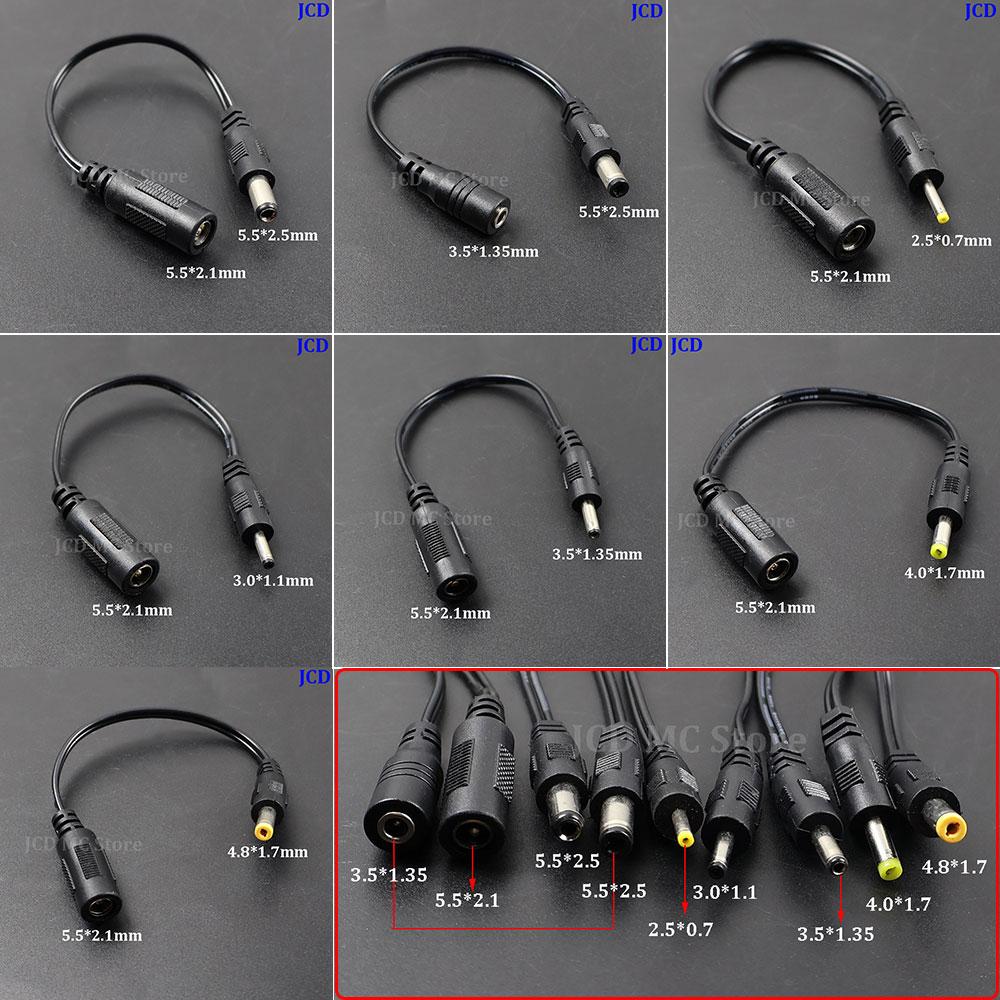 1/3/5PCS 5.5x2.1mm DC Female Power Jack to DC Male Plug Cable 5.5*2.5mm 3.5x1.35 4.0*1.7mm 4.8*1.7 2.5*0.7 Connector Power Cord