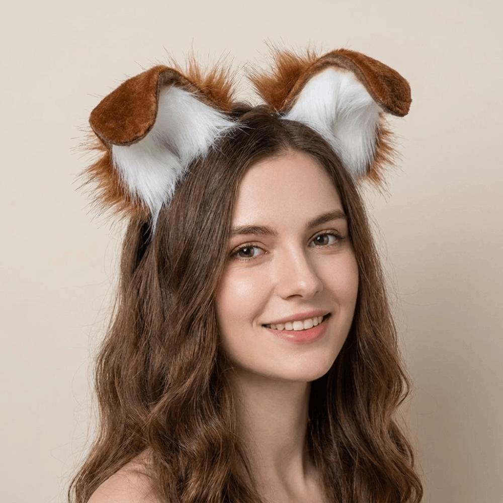 Animal Dog Ears Headband Furry Lolita Ears Headwear Party Costume Prop Hair Accessories Children