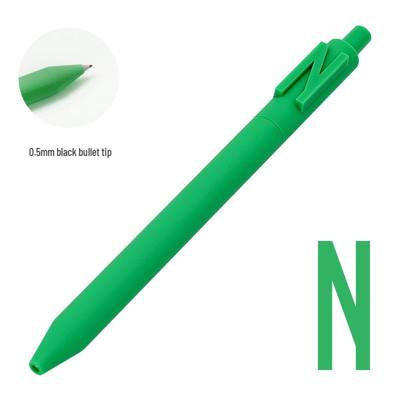 Shuyuan Black Gel Pen - Push-Button, Student Use, Minimalist Design, Candy-Colored Silicone Barrel.