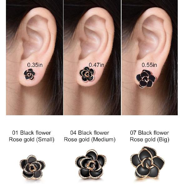 AllenCOCO Rose Flower Stud Earrings for Women Sensitive Ears, Hypoallergenic Cute Gold And Silver Rose Flower Earrings Studs for Women Nickel Free