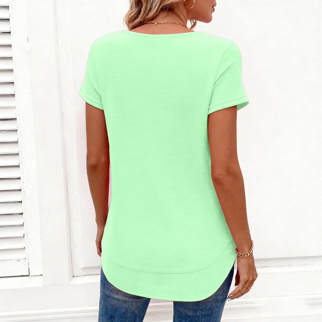 Dames Casual Ronde Hals Korte Mouw Losse Pullover Top In Meerdere Kleuren