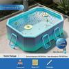 Blue No-Installation Inflatable-Free Family Swimming Pool for Outdoor Home Use - Ready for Immediate Use
