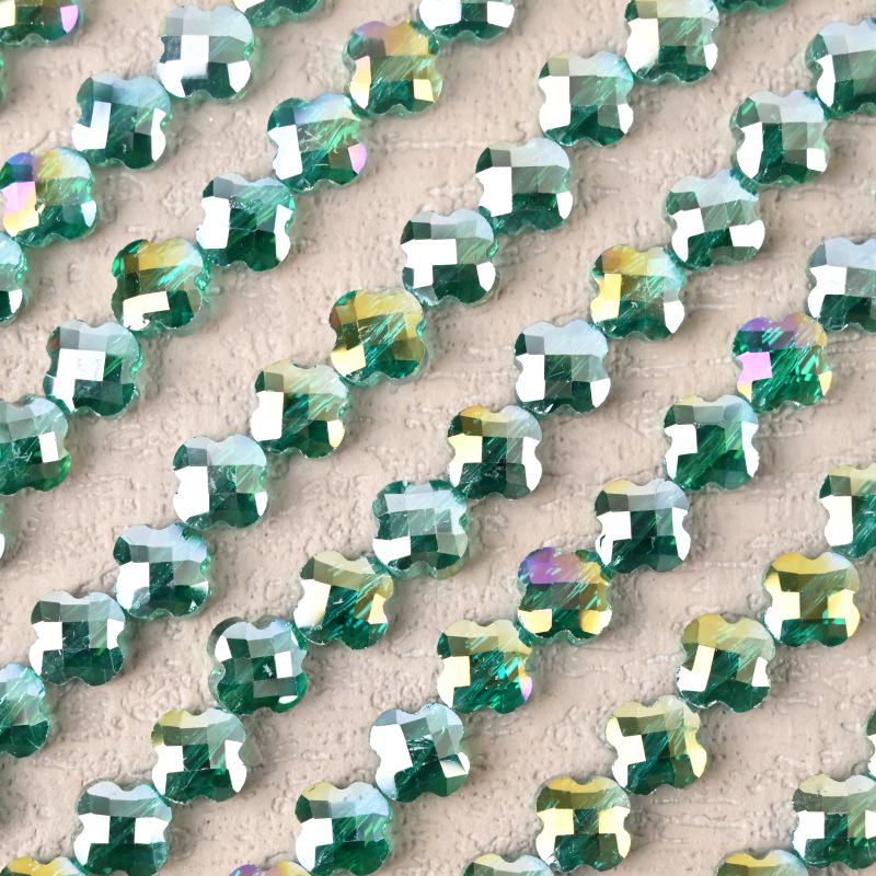 Electroplated Four-Leaf Clover Sherpa Beaded Jewelry Accessories for DIY Necklaces