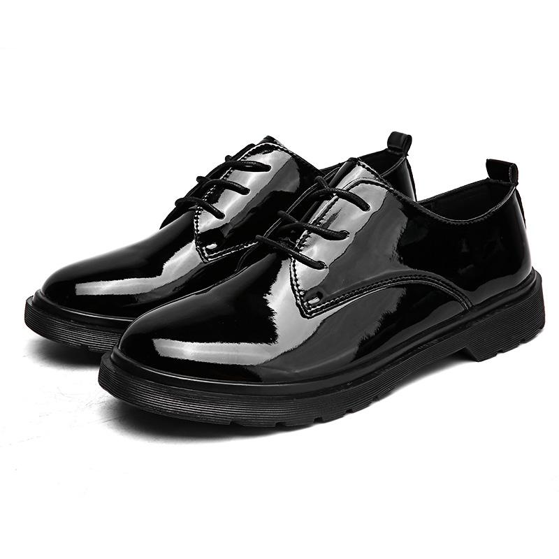 

Модная мужская повседневная британская кожаная обувь на платформе, деловая брендовая формальная обувь, легкая, для пары, с круглым носком, универсальная рабочая обувь 36-46 36