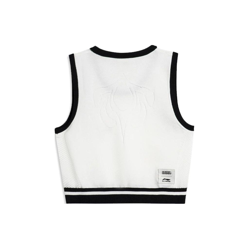 Li Ning X League Of Legends Collaboration Pool Party Series Color Blocked Knitted Tank Top Women Tops Off-White AMVT024-1