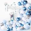 Metallic Blue Balloons With Silver Confetti For Baby Shower Birthday Wedding Decor