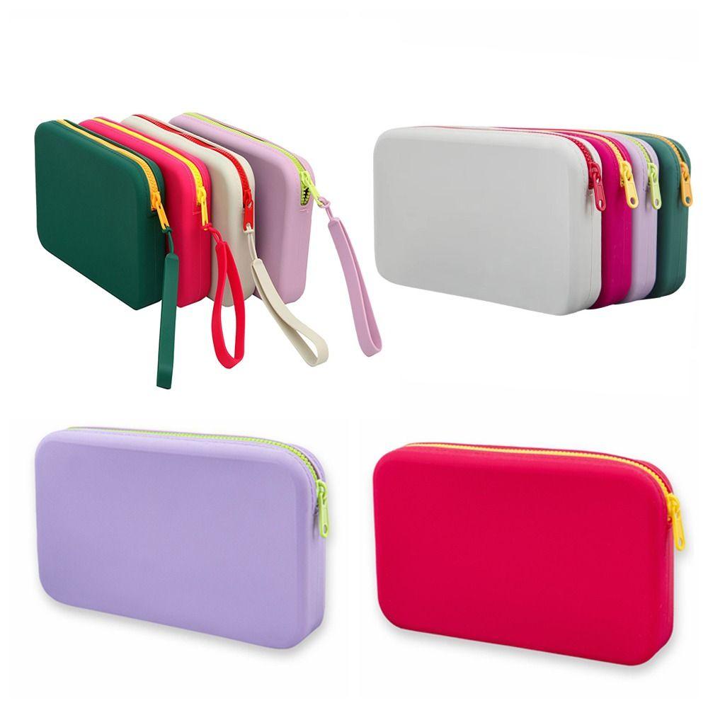 Multifunction Silicone Cosmetic Bag Waterproof Data Cable Coin Purse Travel Passport Bag  Handbag