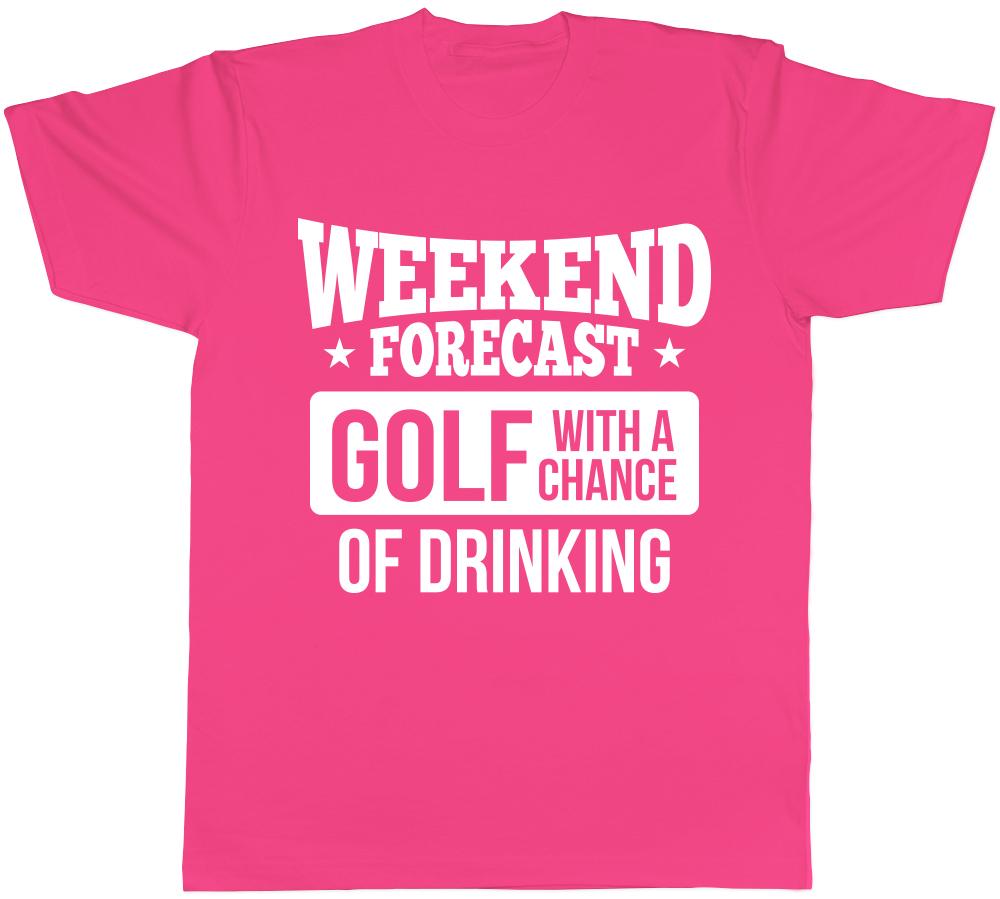 Weekend Forecast Golf with a Chance of Drinking Unisexs Unisexs Ladies TShirt Tee