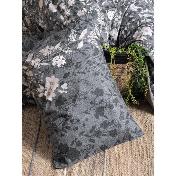 Bed Linen Set - 1 Duvet Cover 220 X 240 Cm + 2 Pillowcases 60 X 60 Cm - 100% Reinforced Cotton - Anthracite