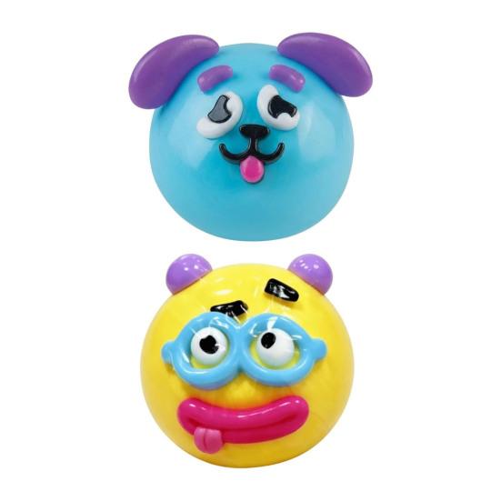 Cartoon Face Stress Ball Anxiety Relieving Moldable Dog Face Squeeze Toy Slow Rising Soft Stretchy Hand Relaxing Sensory Fidget Toy