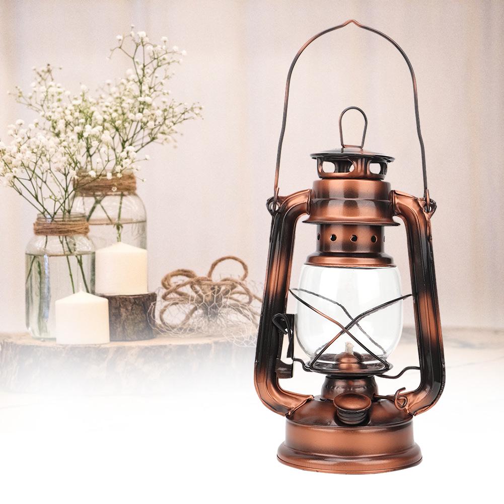Vintage Kerosene Lamp Iron Lantern Light Night Light Decoration Gift Bronze Color
