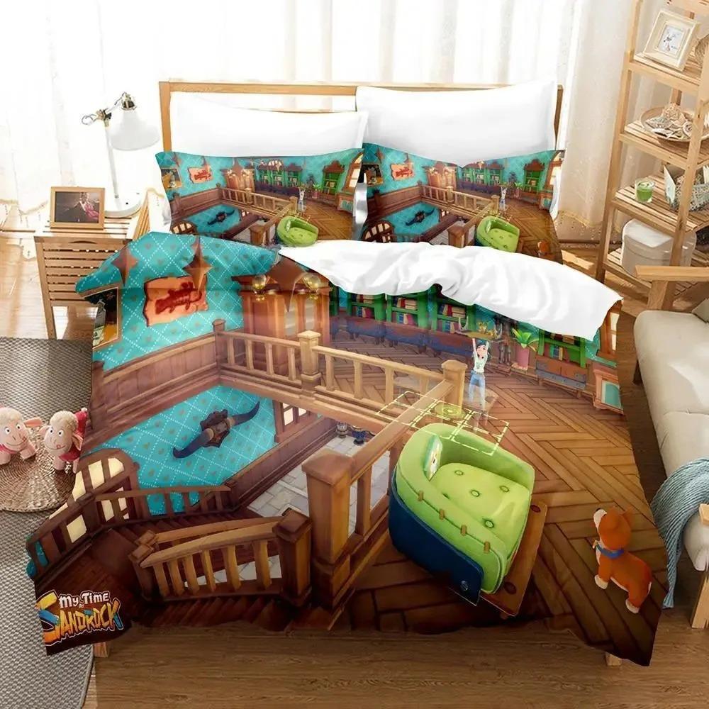Comforter 3D Print Anime Game My Time At Sandrock Bedding Set Single Twin Full Queen King Size Bed Set Adult Kid Bedroom S
