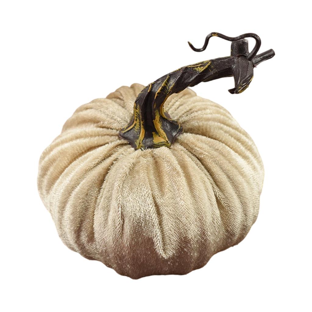 Faux Flannel Pumpkin Halloween Decoration for Cabinet Display and Photography Prop with Foam