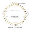 Vacation Style Long Strip Color Glass Gold Plated Clavicle Chain Necklace