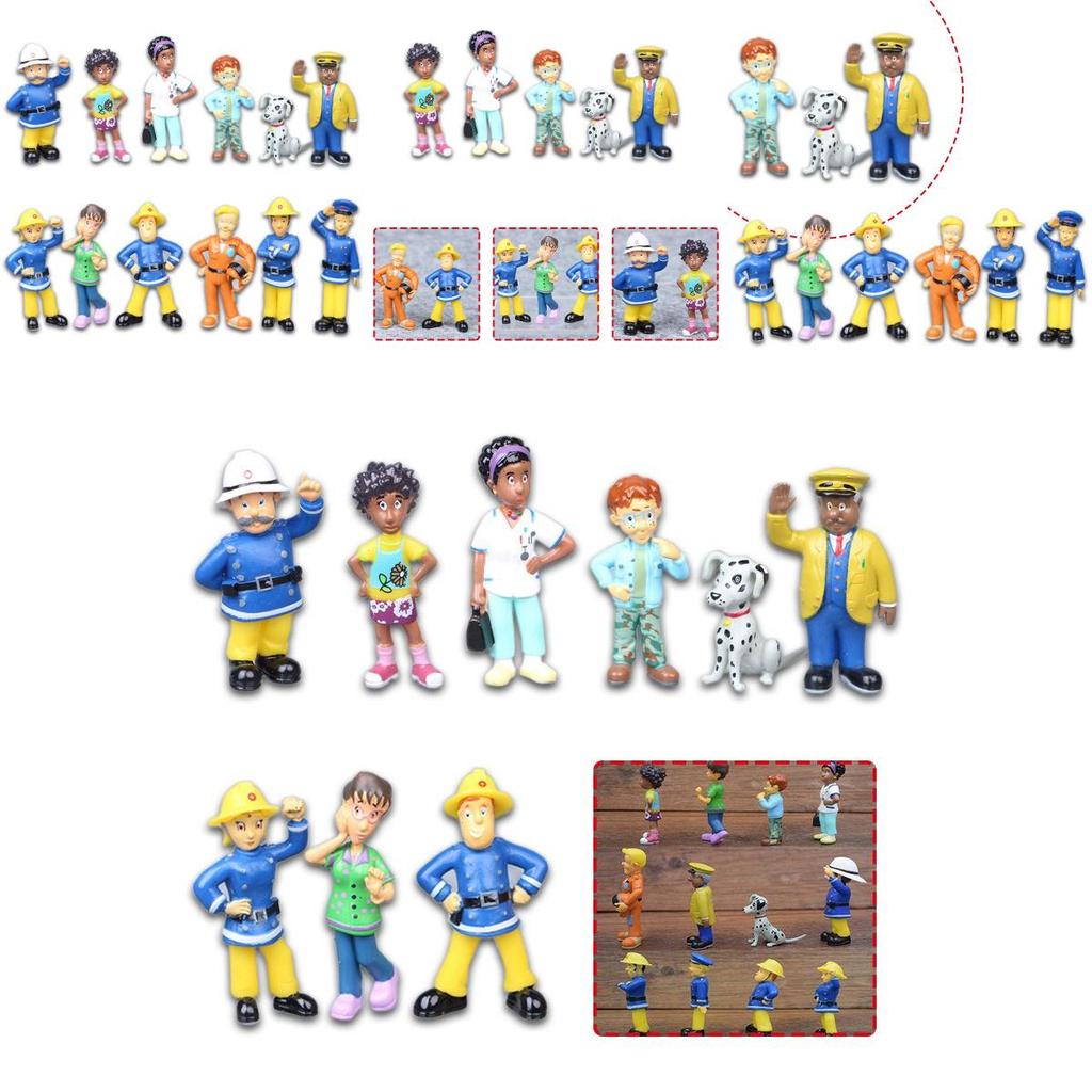Charming 12pcs Cartoon Fireman Sam Mini Models For Enthusiastic Collectors And Decorators