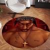 Tupac (1) Runder Büroteppich Dekorativer Bodenteppich für Büro Schlafzimmer Wohnzimmer und Wohnbereich
