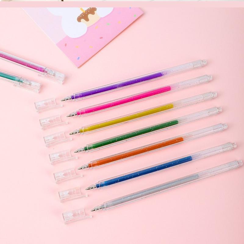 8/12/18/24Pcs Glitter Gel Pens With Shiny Sparkle Ink And Vibrant Colors Perfect For Journaling Drawing Diy Crafts School Use