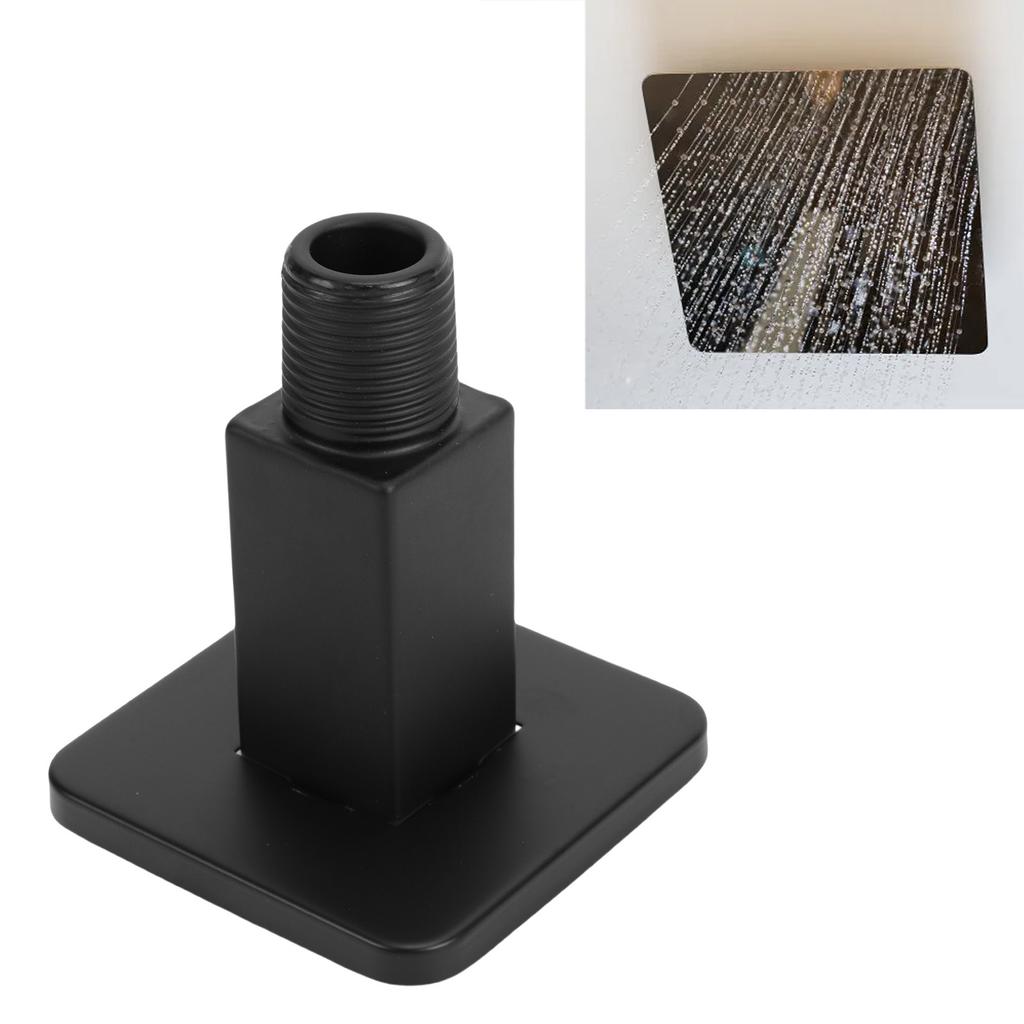 Straight Shower Arm 8.5cm Black Stainless Steel Ceiling Mount Shower Extender for Shower Head