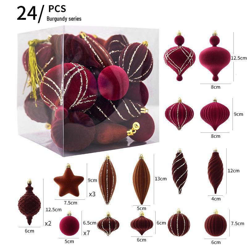 

Красный флокированный расписной елочный шар для DIY украшения елки и витрины