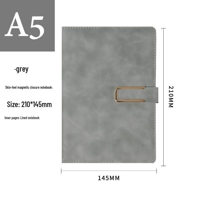 A5 Business Notebook: Customizable Soft Leather with Magnetic Buckle. Perfect for Meetings and Logo Printing.