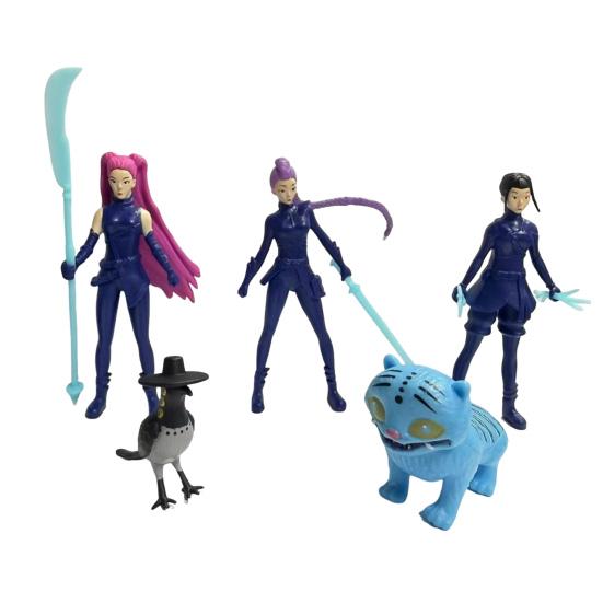 5/6/8Pcs Kpop Hunter Figure Cake Topper Animated Movie Inspired Cartoon Character Figurine Statue Collectible Model Home Office Desktop Decoration