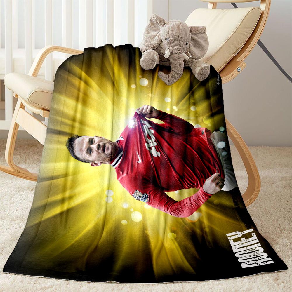 Soccer Player Action Blanket Comfortable Great for Bedding Office Chair Four Seasons Multipurpose Modern Unique Gift for Family and Friends Camping