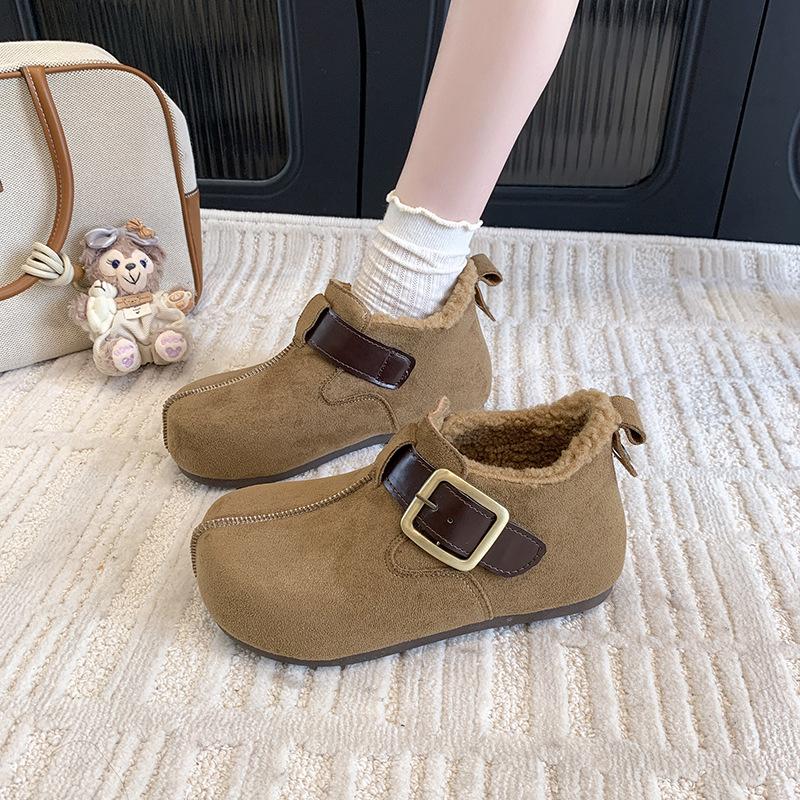 

Women s thick-soled stirrups winter lightweight warm winter padded snow boots non-slip wear casual sneakers cotton boots 40 хакі