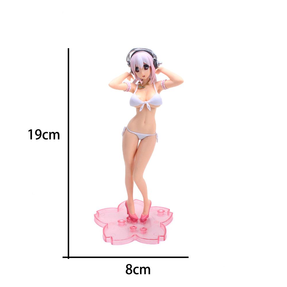 Hatsune Miku Anime Puppe Rosa Sakura Hatsune PVC Action Puppe Sonoko mit Kaninchen Halten Kuppel Mädchen Schönes Mädchen Modell Sammlung Spielzeug