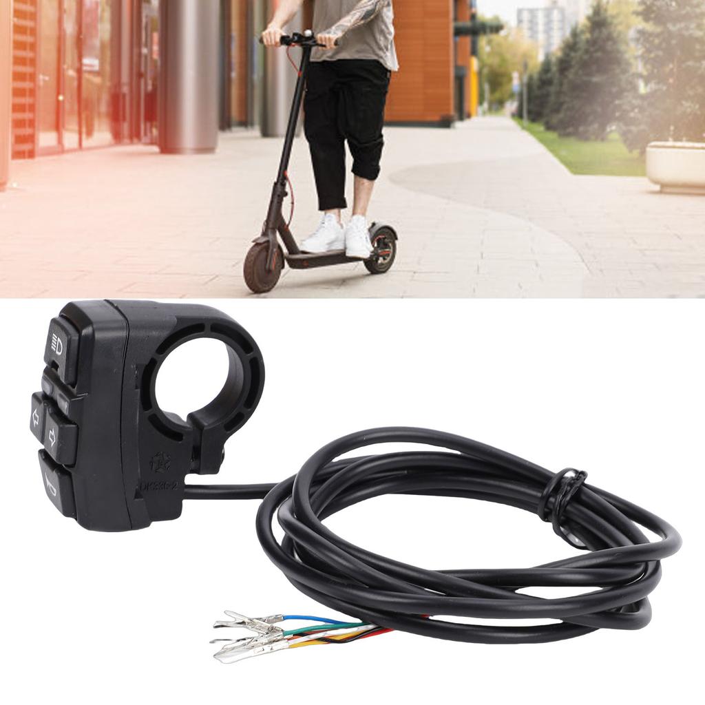 Headlight Turn Signal Horn Scooter Handlebar Control for Electric Bike Motorcycles ABS IP65 22mm Handlebar Size 1.5m Cable Le
