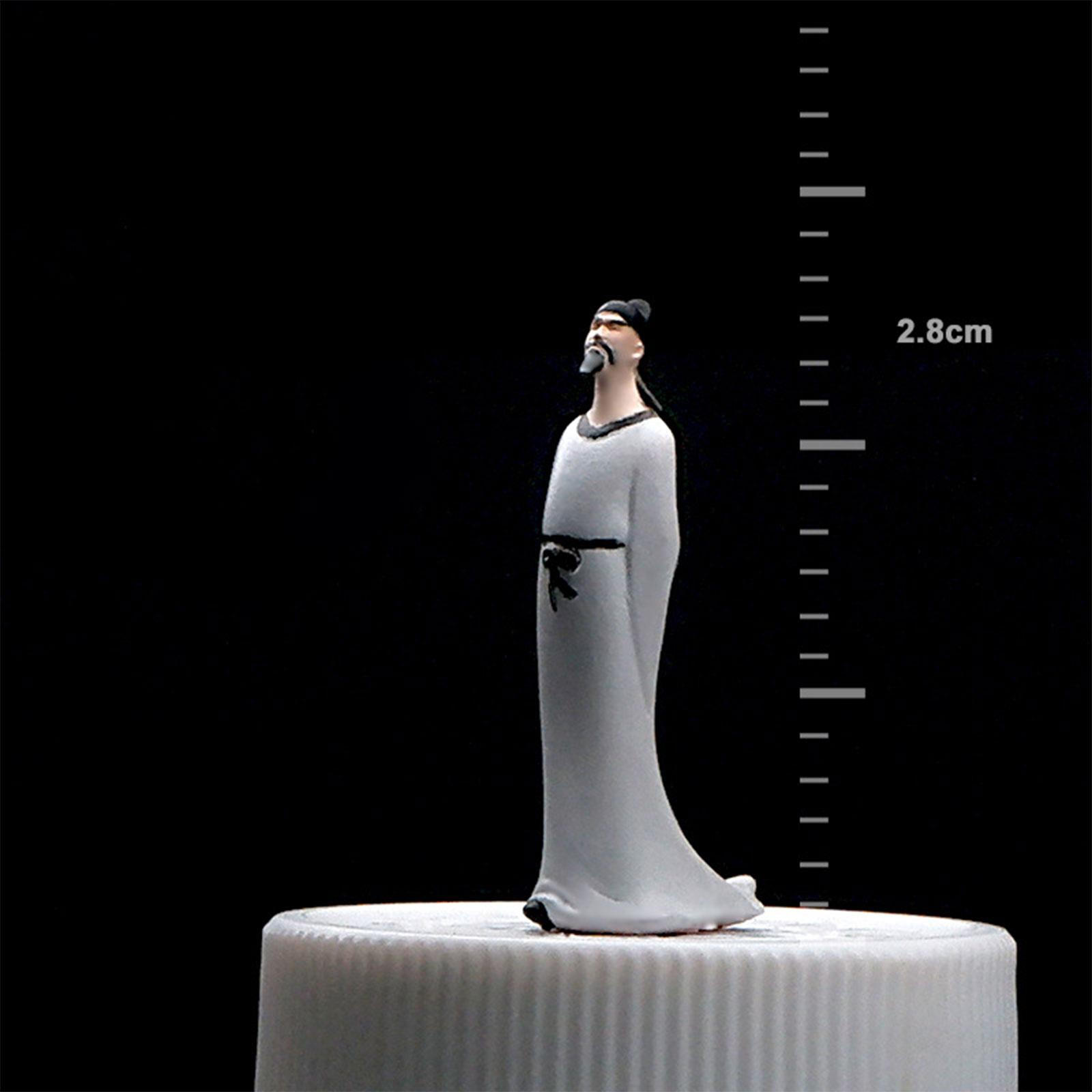 

1/64 фигурка поэта, макет коллекции, S Gauge, реквизит для фильмов, сказочный сад, настольный орнамент, диорамы, смола белый