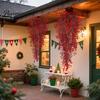 High End Festive Room Accents Artificial Hanging Red Admiralty Rattan, Realistic Simulation Plant, Decoration Flexible Bendable Christmas Garland