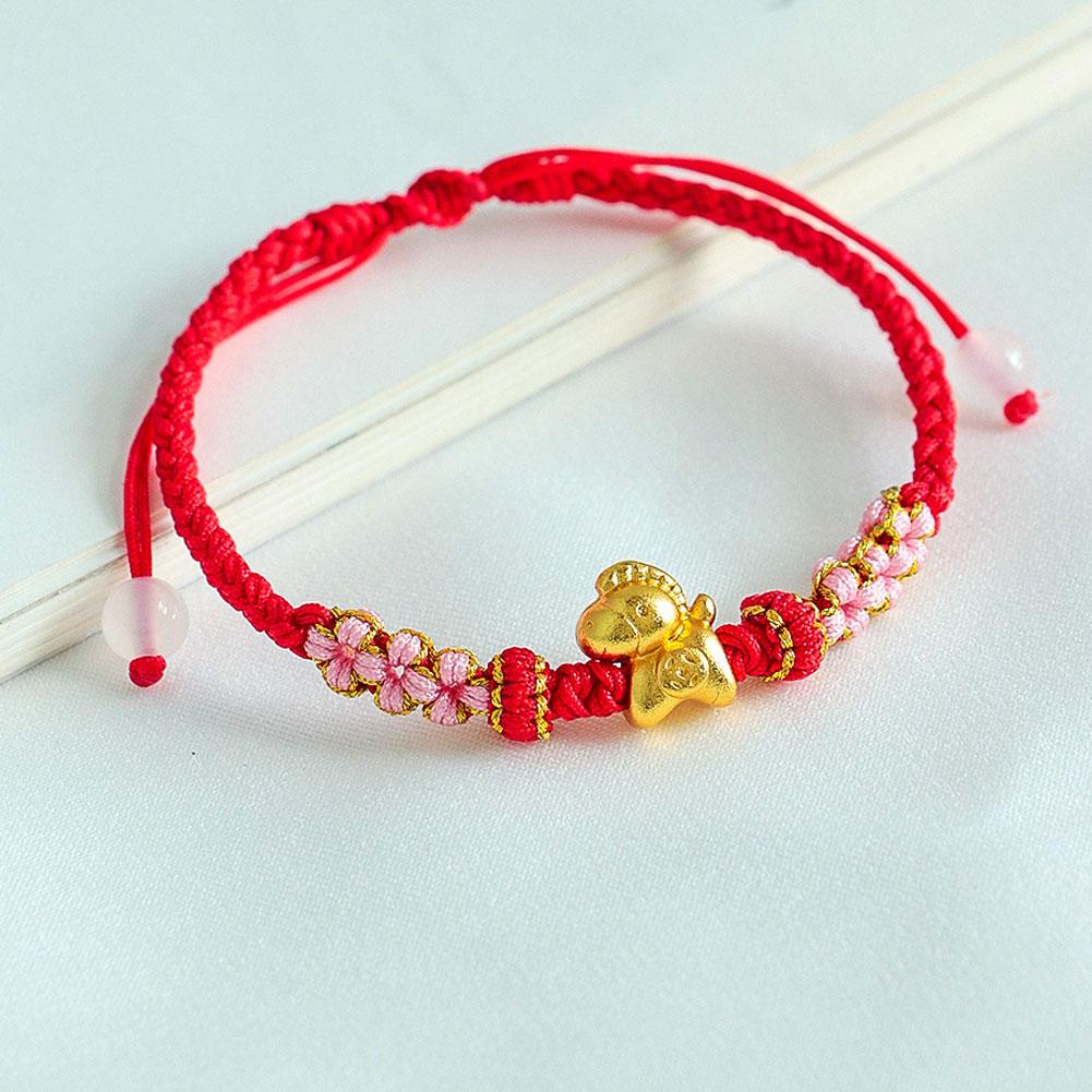 New Year Of Horse Bracelet Animal Amulet Bracelets Adjustable Red Rope Handmade Braided Bracelet Gifts For Women & Men & Friends