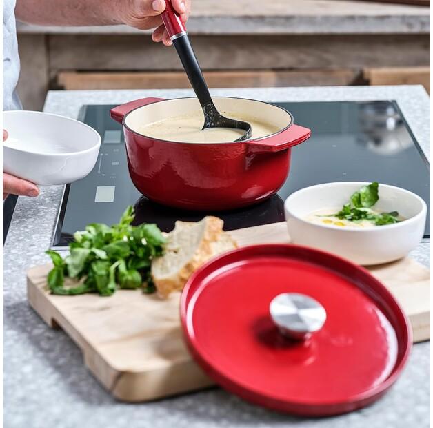 Чугунная жаровня KitchenAid круглая 26 см империя красный (CC006060-001)