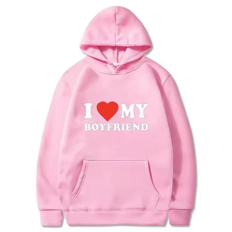 KOCHAM MOJEGO CHŁOPAKA Mężczyźni Kobiety Bluza z kapturem Outdoor Street Casual Modna Walentynki Wiosna Jesień Zima Ciepła Bluza